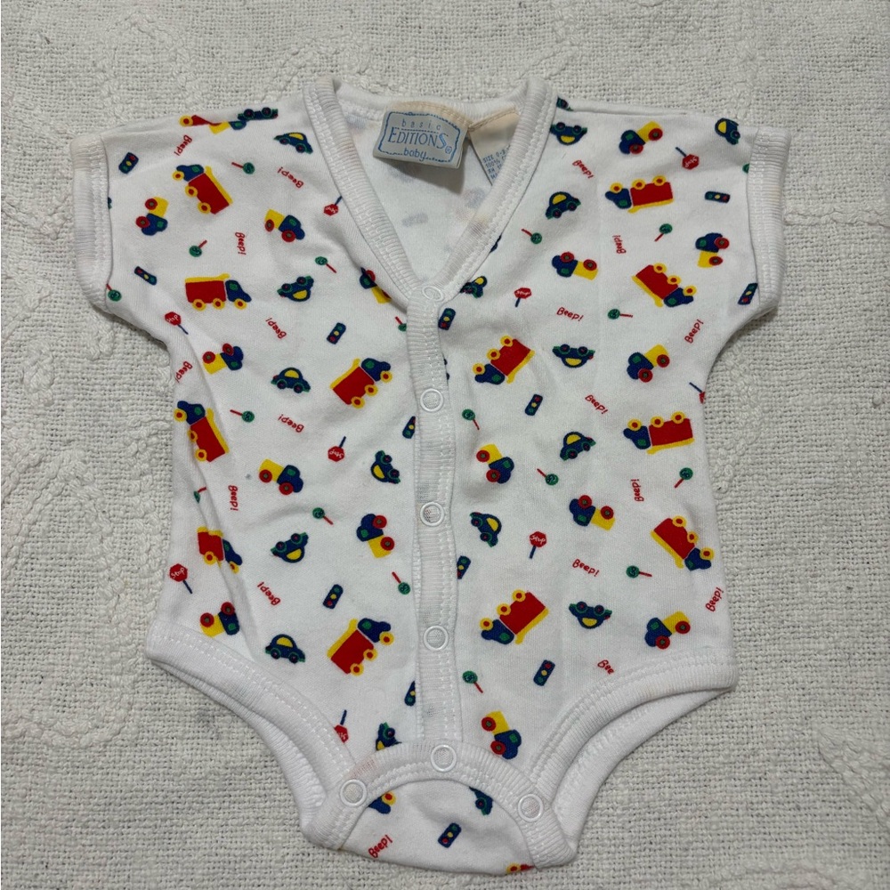White and Multicolor Kids One Piece